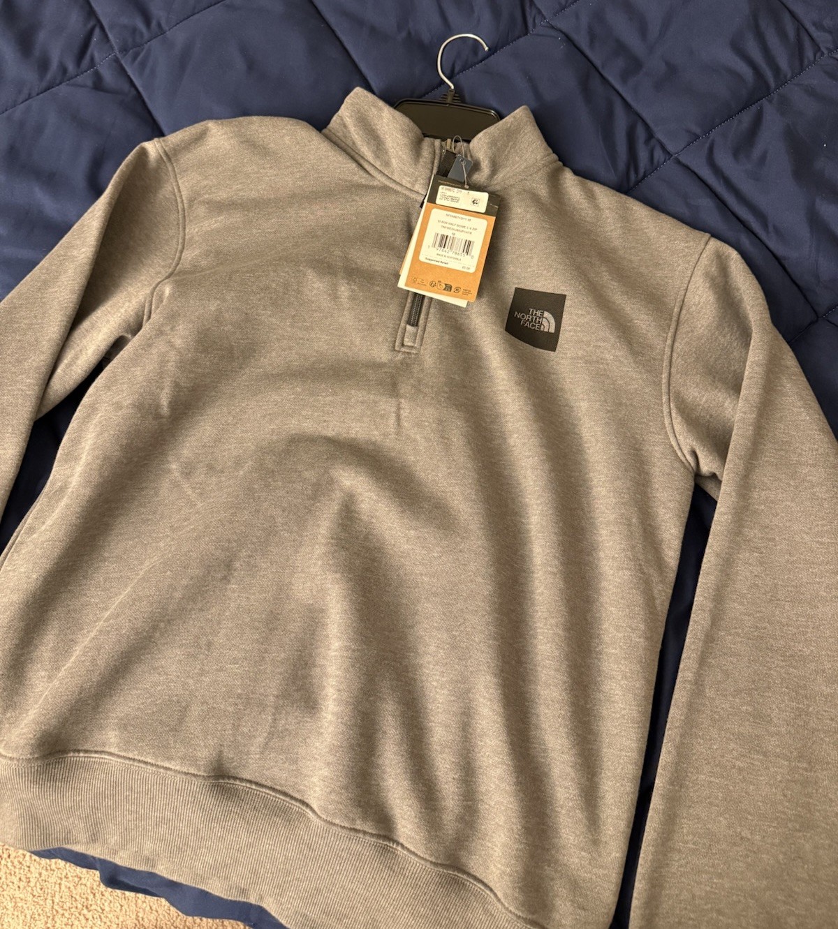 The North Face Heather Gray 1/4 Zip Mens Size Medium Fleece Pullover NEW W/ Tags gallery