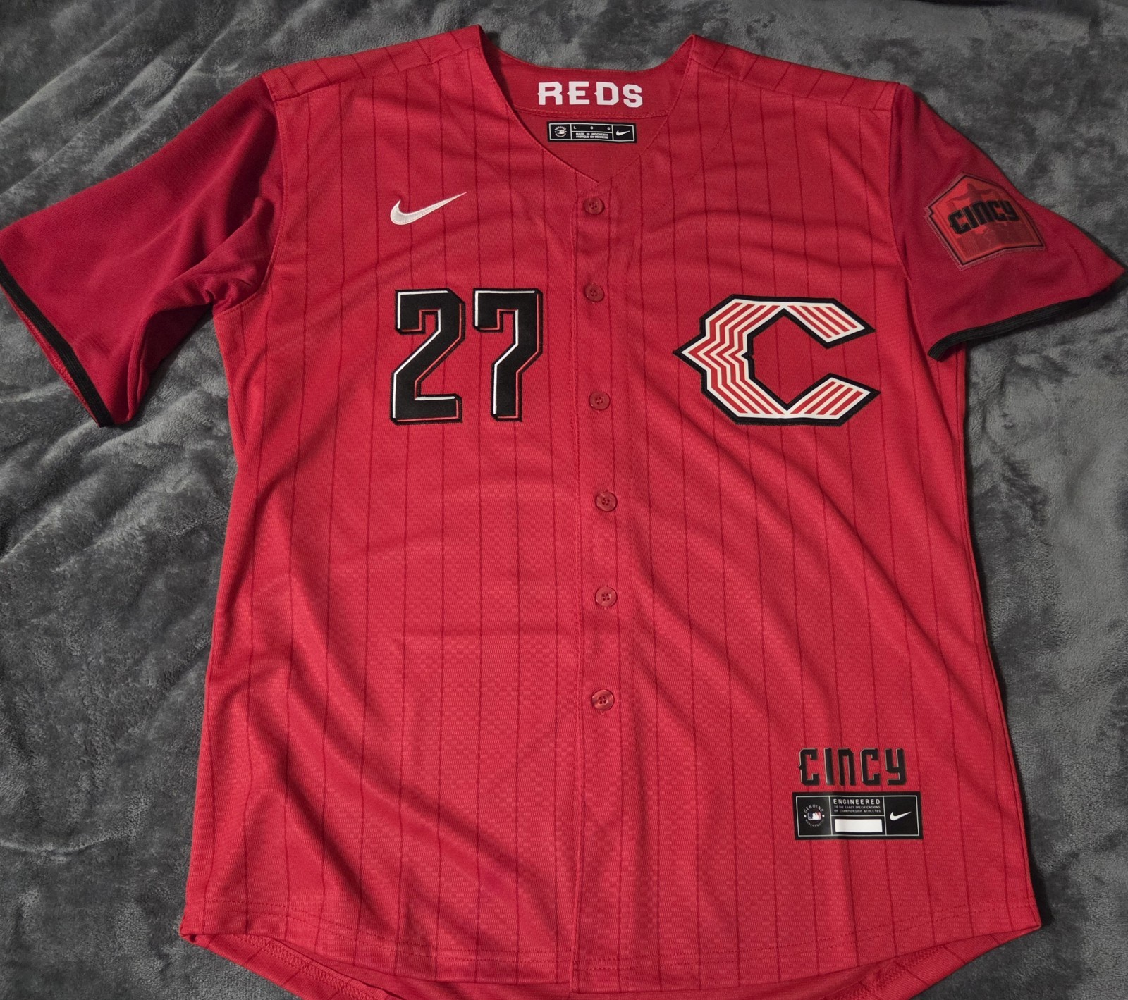 Fast Free Shipping! Large Sal Stewart Cincinnati Reds Stitched Jersey 27 gallery