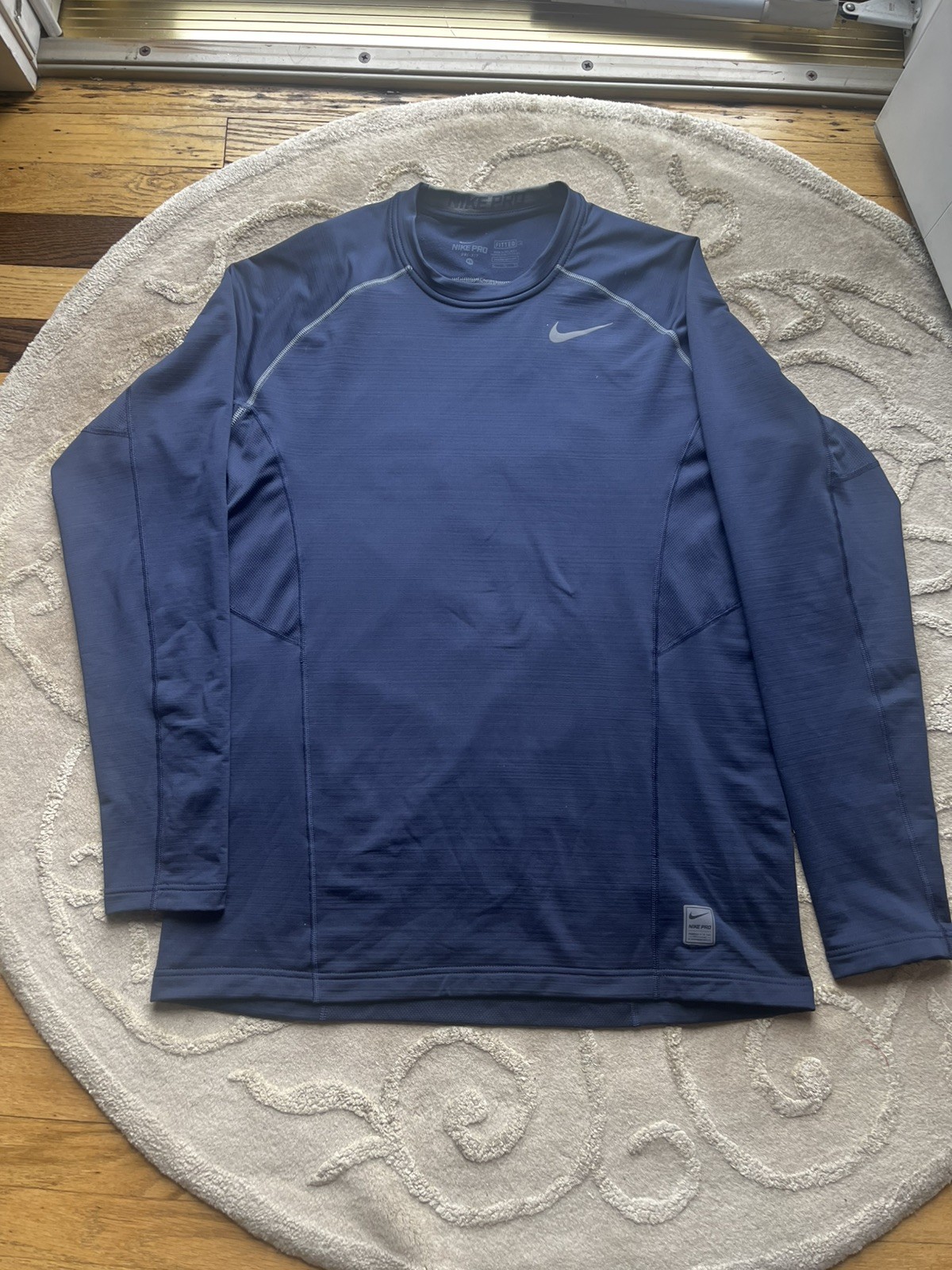 Nike Pro Dri-Fit Fitted Men's Navy Active Pullover Long Sleeve Size XL gallery