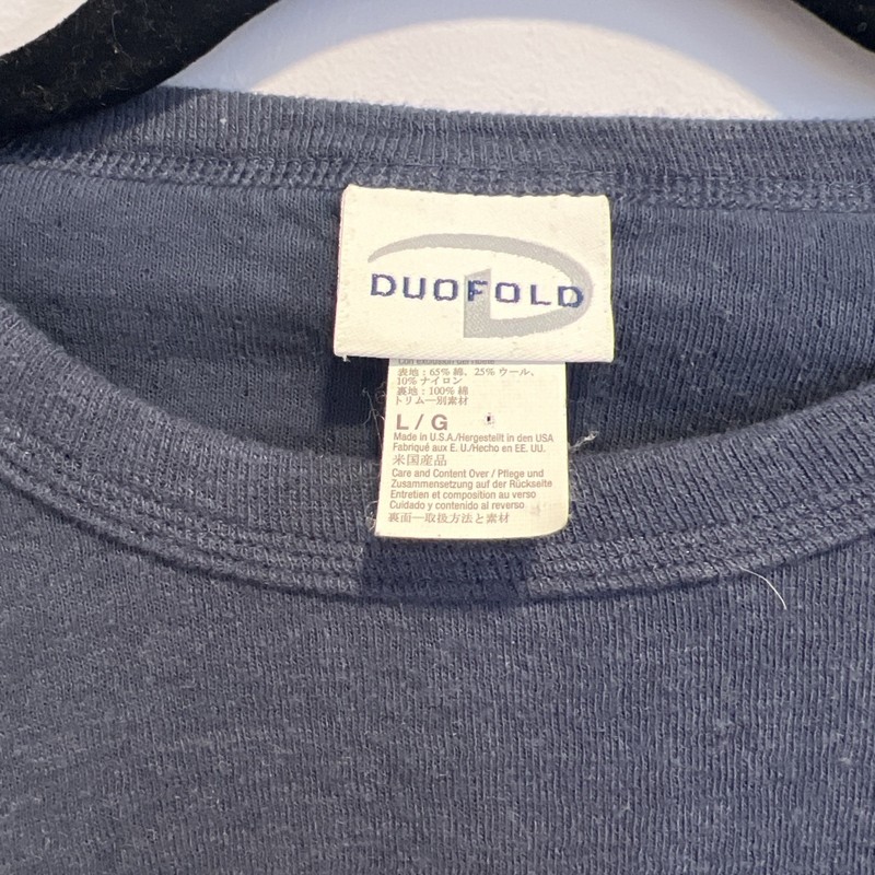 Duofold Thermal Shirt Mens Large Fitted Wool Blend Blue Outdoor Outdoor Ski gallery