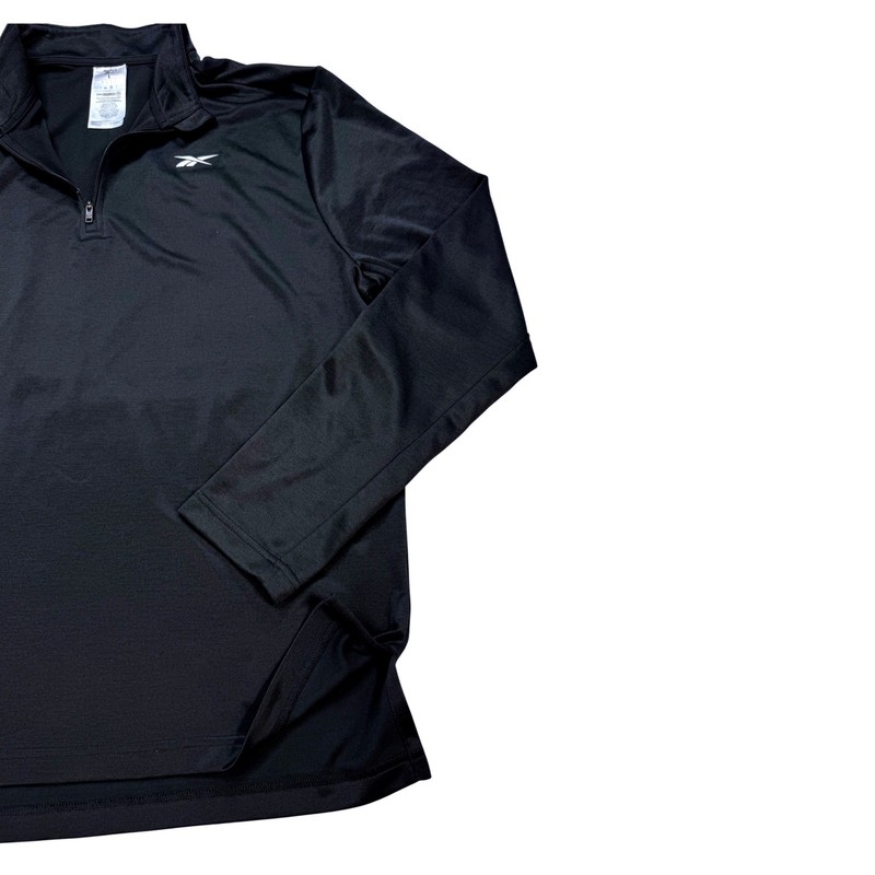 Reebok Quarter Zip Pullover Mens Large Black Excellent Athletic Training Top gallery