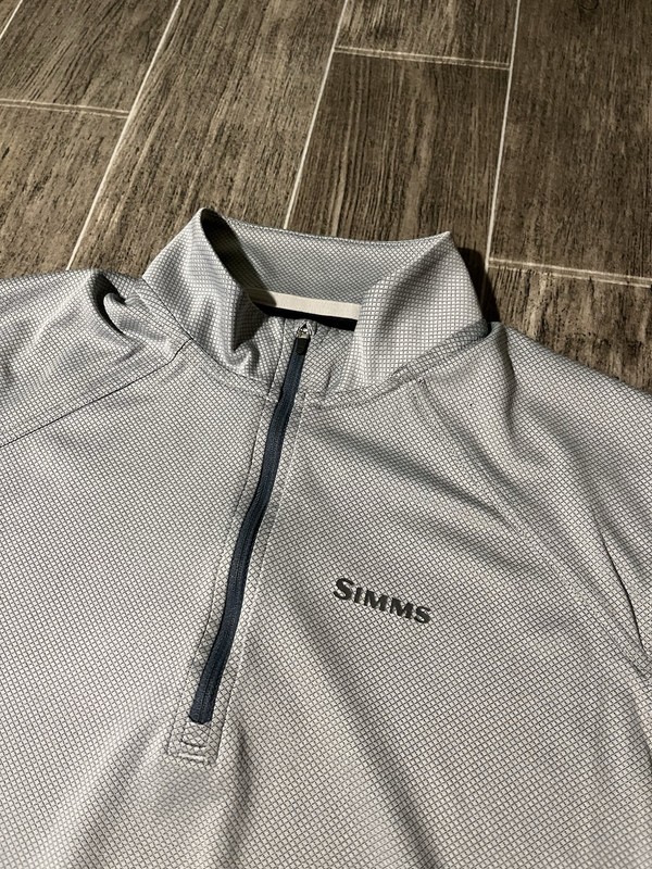SIMMS Solarflex Plus UPF 50 1/4 Zip Pullover Fishing Mens Size Medium Gray gallery