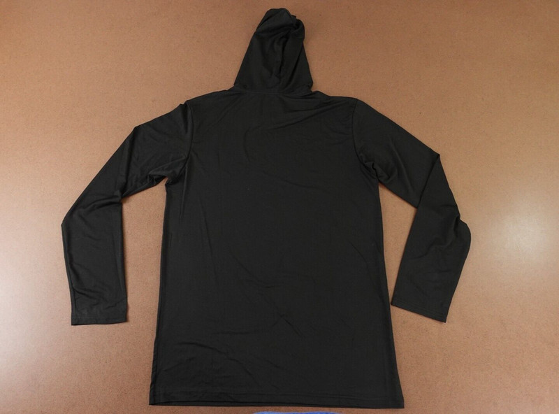 RealEssentials Men's Medium Black Lightweight Pullover Hooded Performance Tee gallery