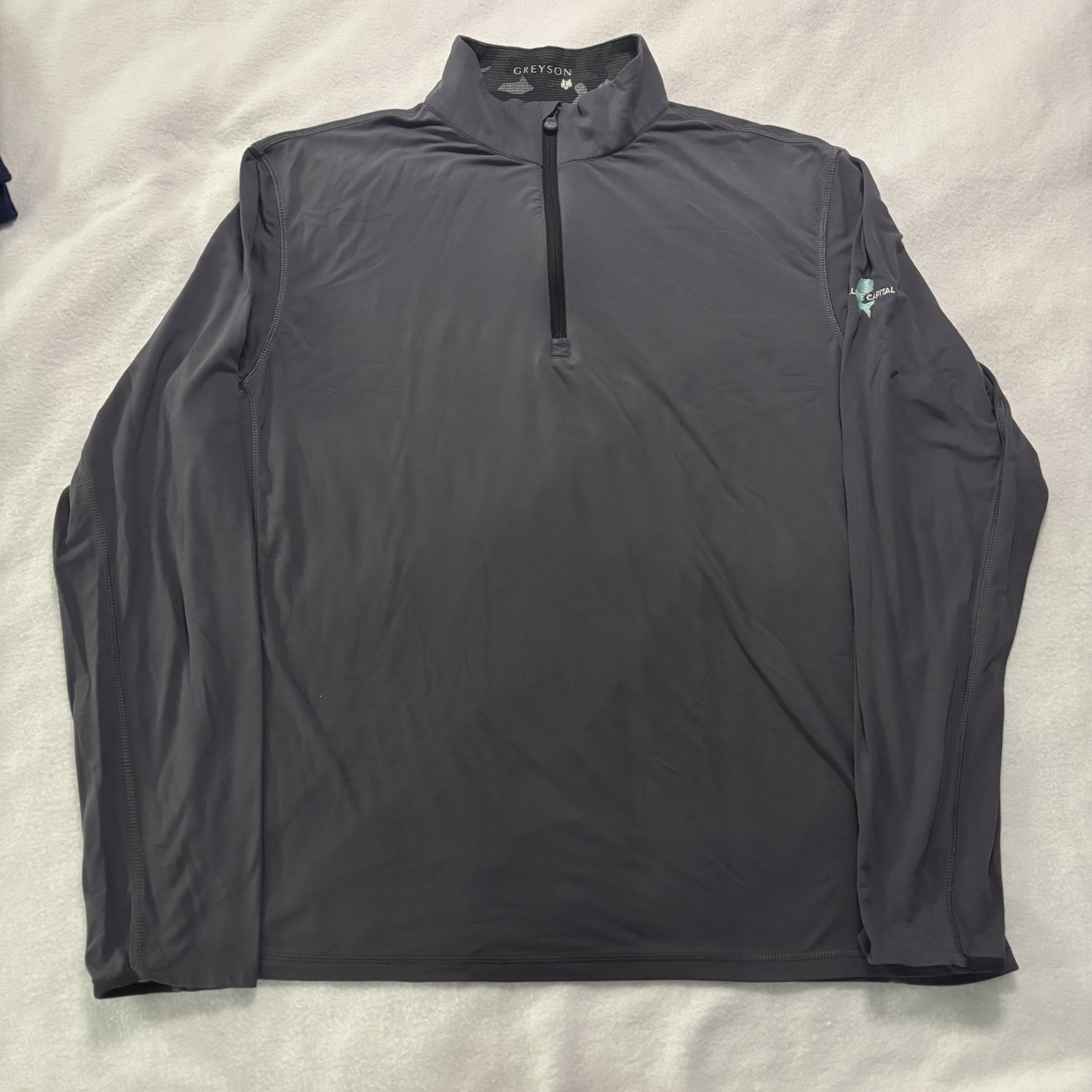 Greyson Tate Pullover Men's L Dark Gray Mockneck 1/4 Zip Up Quick Drying Stretch gallery