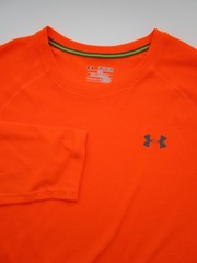 Mens 2XL Under Armour Thermal Waffle Shirt LS neon orange construction hunting