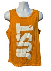 Nike Tank Top Just Do It Adult Large Orange White Spell Out Double Sided Running