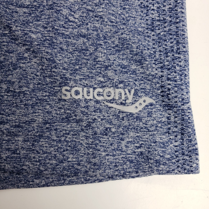 Mens Saucony Run Dry Blue Heather Short Sleeve Athletic Shirt XL gallery