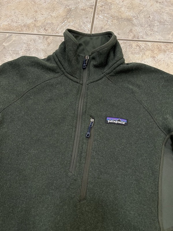 Men's S Patagonia Performance Better Sweater Army Green 1/4 Zip Fleece Hiking gallery