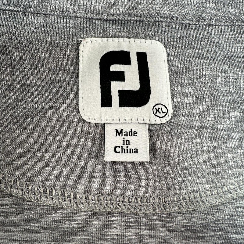 FootJoy Pullover Mens XL Gray Quarter Zip Stretch Performance Golf Chevron Logo gallery