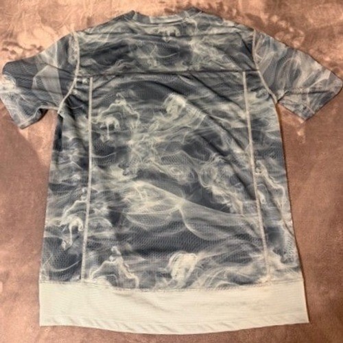 New Balance NB Dry Mens Medium Blue Grey Smoke Graphic Athletic Running T-Shirt gallery