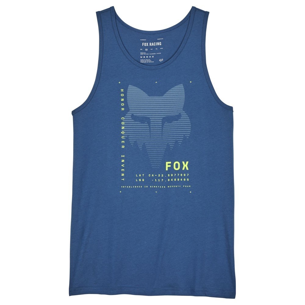 Fox Racing Men's Dispute Premium Tank Top Blue MX Logo Shirt Adult Size M