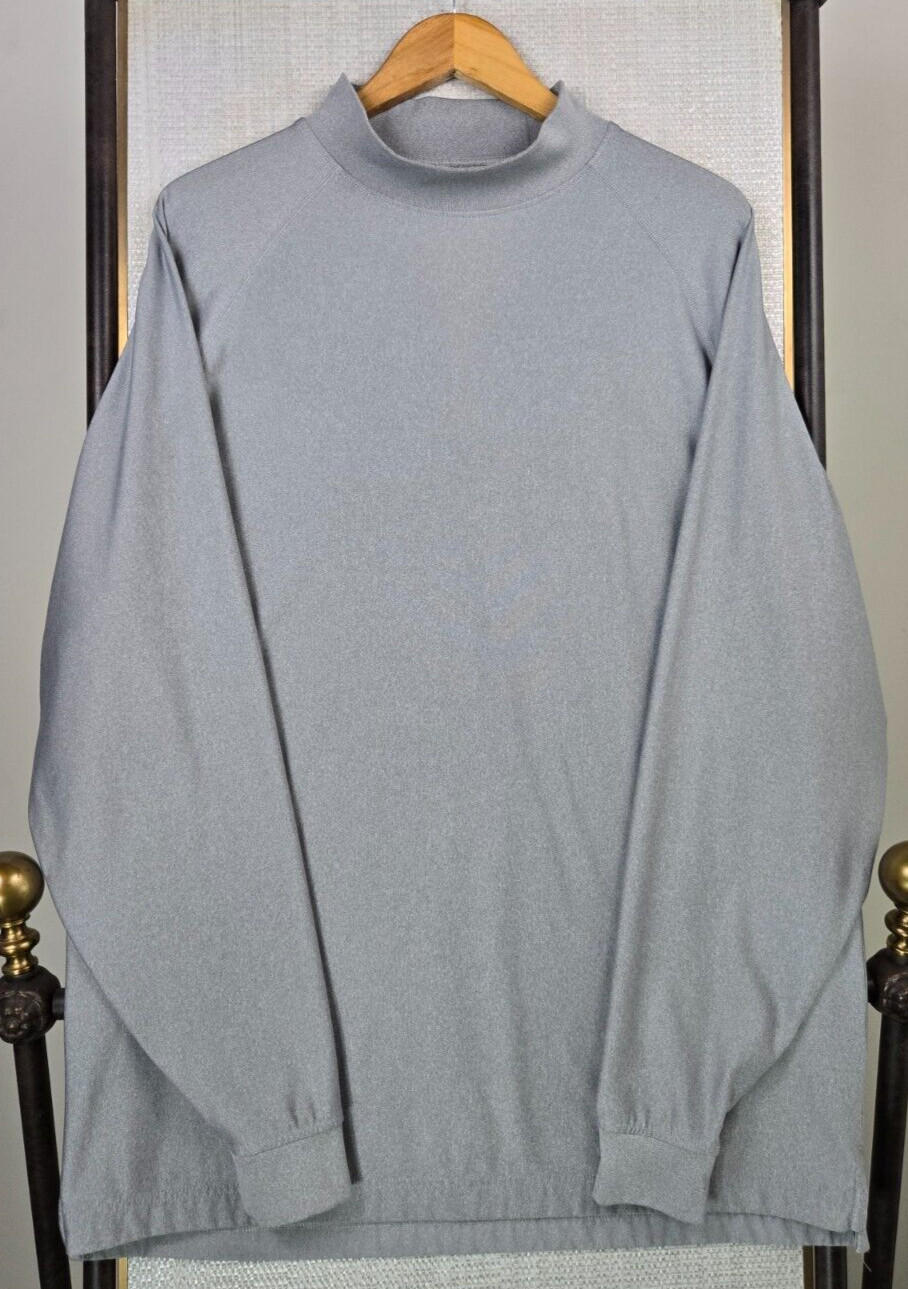 FOOTJOY Size Large Mens Mock Neck Thick Long Sleeve Performance Golf Shirt Gray gallery