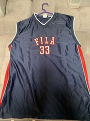 2xl XXL Vintage Fila Grant Hill Jersey Spell Out Big Logo 90s 23×33”