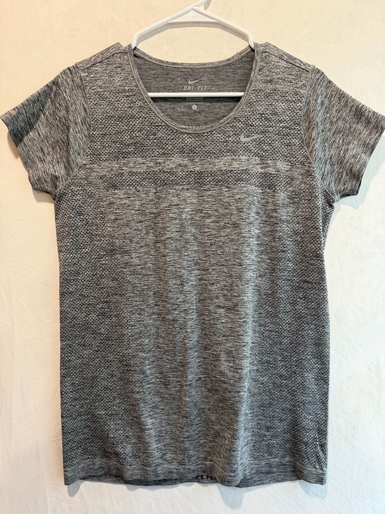 Nike Dri-FIT Knit Short Sleeve Training Shirt Gray Heather
