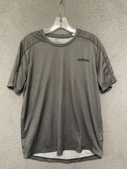 Adidas Shirt Men’s Size Large Gray Climalite Short Sleeve Adult Polyester