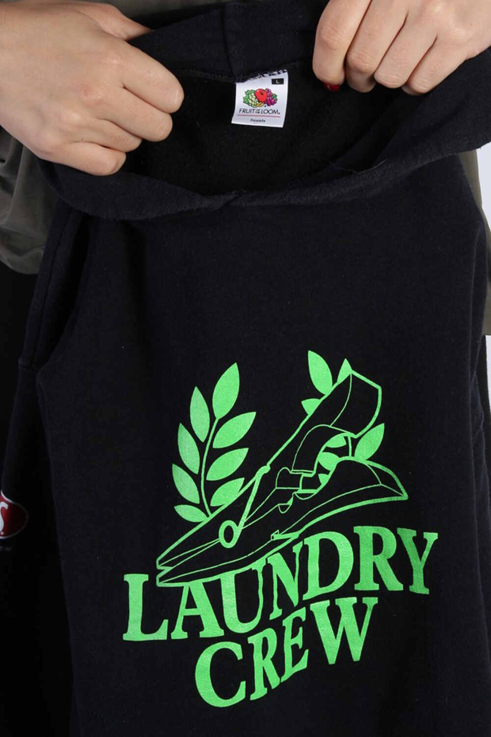 90s Hoodie Sweatshirt Retro Outdoor Vintage Black Size L -SW1673 gallery