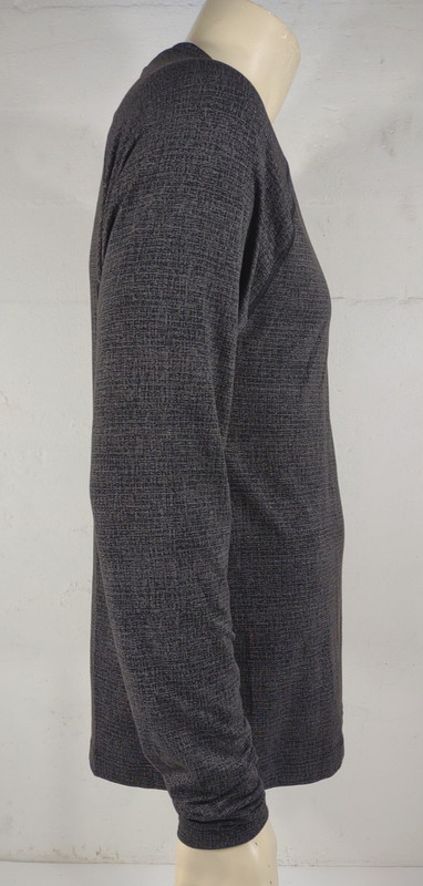 Lululemon dark gray black cross hatch long sleeve base layer shirt mens XL gallery