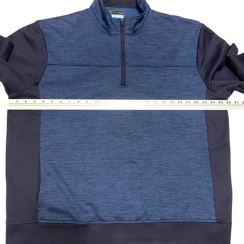 PGA Tour Mens Golf Shirt 2 Tone Blue Sz. XL Quarter Zip Pullover Pockets Sweater gallery