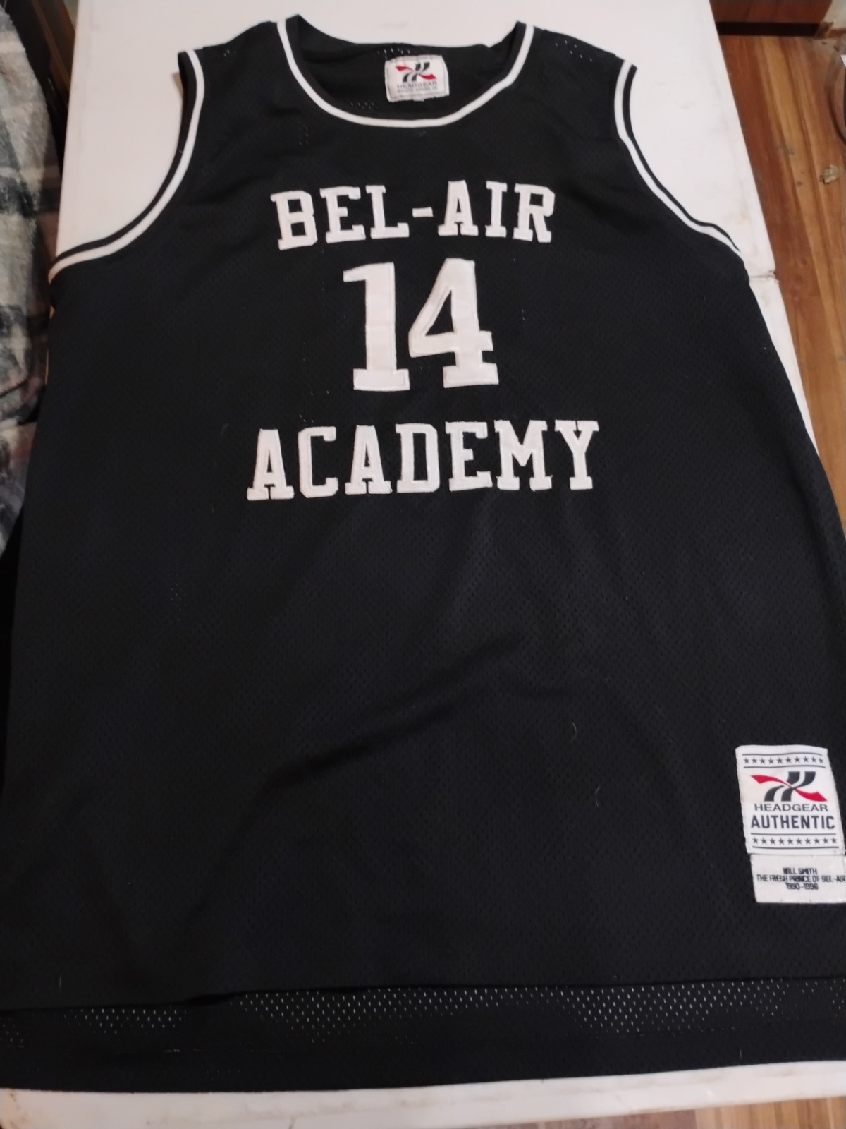 Men’s Bel-Air Will Smith Number 14 Basketball Jersey Black White gallery