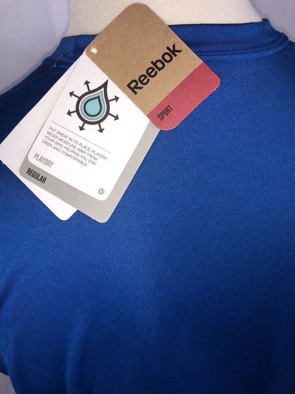 Reebok Men’s XL PlayDry Blue Graphic Moisture Wicking T-Shirt New gallery