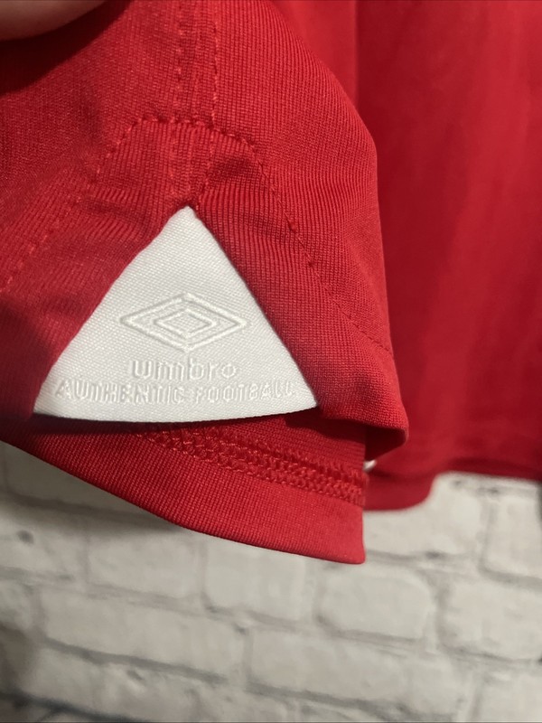 Umbro Winchester Jersey Medium American Red White LS Pembroke Hill School Rare gallery