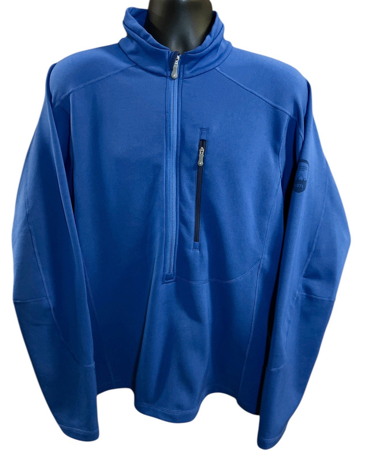 Mountain Equipment Co-Op MEC Fleece Lined 1/2 Zip Pullover Jacket Blue Large gallery