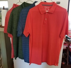GOLF – POLO SHIRTS FOUR New , w/o Tags , Men’s Large Size , Assorted Colors