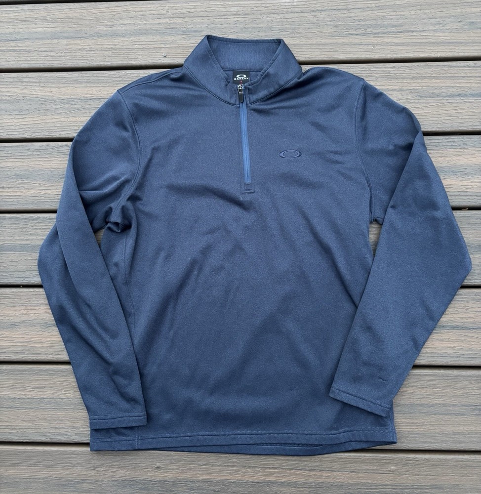 Oakley Software Baselayer Quarter Zip Blue Long Sleeve Pullover Mens L