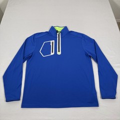 RLX Ralph Lauren Shirt Mens Large Blue 1/4 Zip Sweater Golf Wicking Stretch Polo