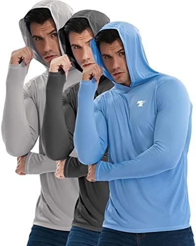 TELALEO 3 Pack Men's UPF 50+ Sun Protection Lightweight Hoodie Performance Lo... gallery