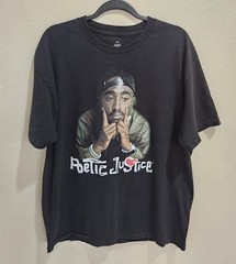 Y2K retro Tupac Shakur Print T-Shirt Tee Shirt Black Size XL Men’s 90’s Hip-Hop