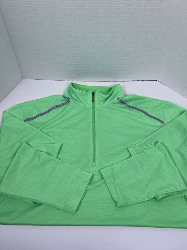 Paragon Men's 160 Aspen Performance 1/4 Zip Heathered Green Pullover Size M gallery