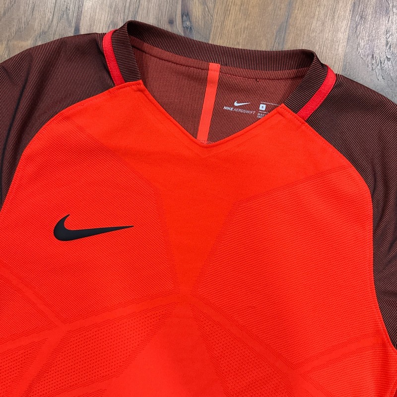 Nike Shirt Mens S Neon Red Aeroswift Dri Fit Striker Vented Performance Stretch gallery