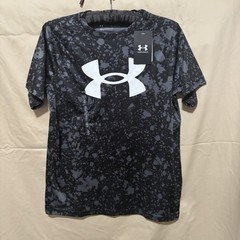 Under Armour Youth L Loose Tagless Camo Crew Neck Logo Short Sleeve T-Shirt