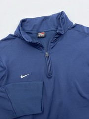 Vintage Nike Team Dri Fit Blue Men’s Long Sleeve Vented Shirt 1/4 Zip Size XXL