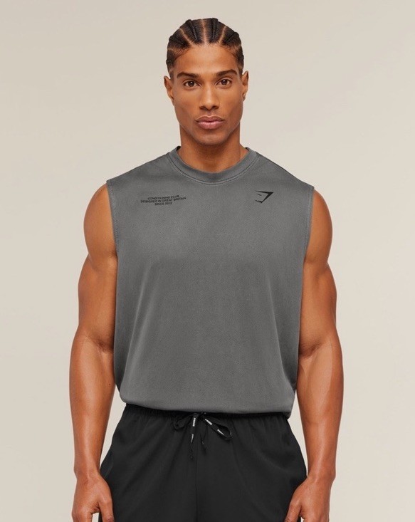 GYMSHARK Men’s Conditioning Club Washed Tank in Black Wash - Size Small gallery
