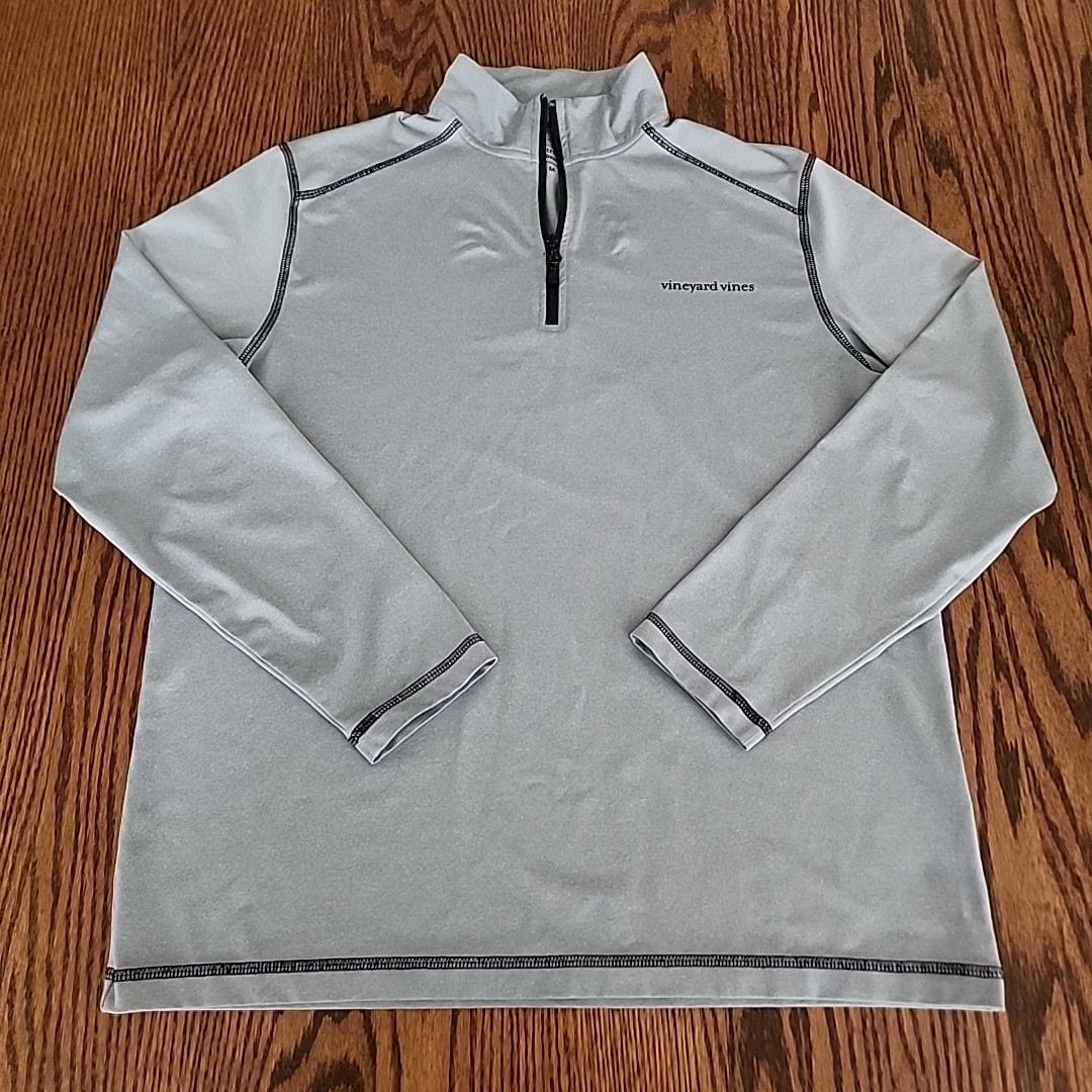 Vineyard Vines Performance Quarter Zip Pullover Men's Medium Gray Golf Active gallery