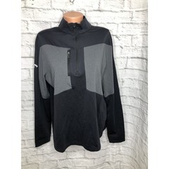 NEW Callaway Golf Shirt Black Gray Weather Series Long Sleeve 1/4 Zip Pullover