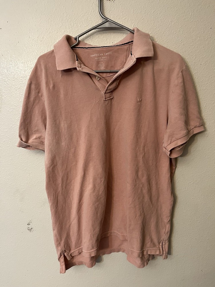AMERICAN EAGLE OUTFITTERS Super Soft AEO MEN'S POLO SHIRT Size L Pink