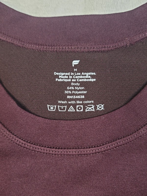 Fabletics Mens The Training Day Tee Stretch Knit Oxblood Plum M NWT MSRP $54.95 gallery