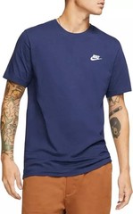 MENS NIKE SPORTSWEAR CLUB T-SHIRT NAVY SMALL NWT