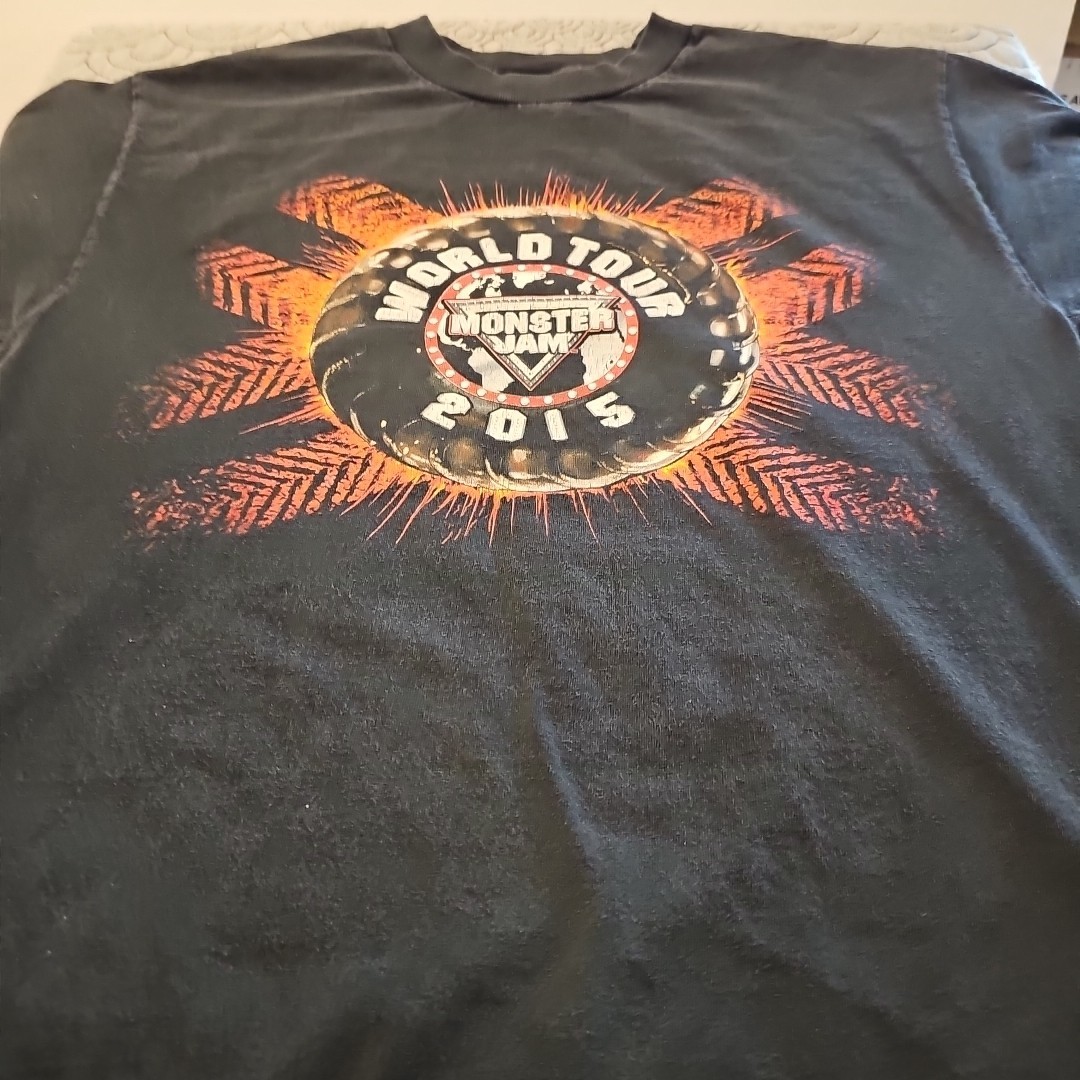 Alstyle Mens World Tour 2015 Graphic T-Shirt, Black, Medium Monster Jam Trucks gallery