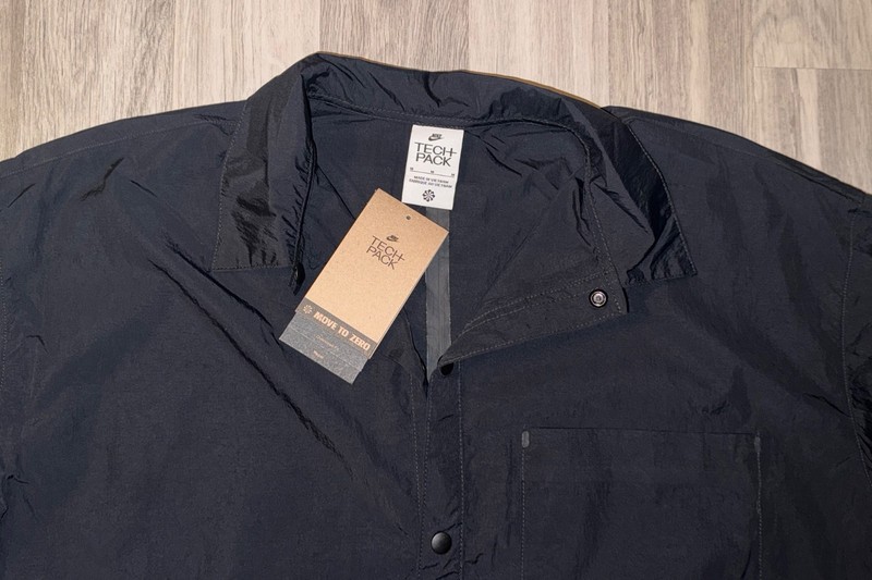NWT Nike NSW Tech Pack Woven LS Button Down Shirt $130 DX0205 010 M Black Medium gallery