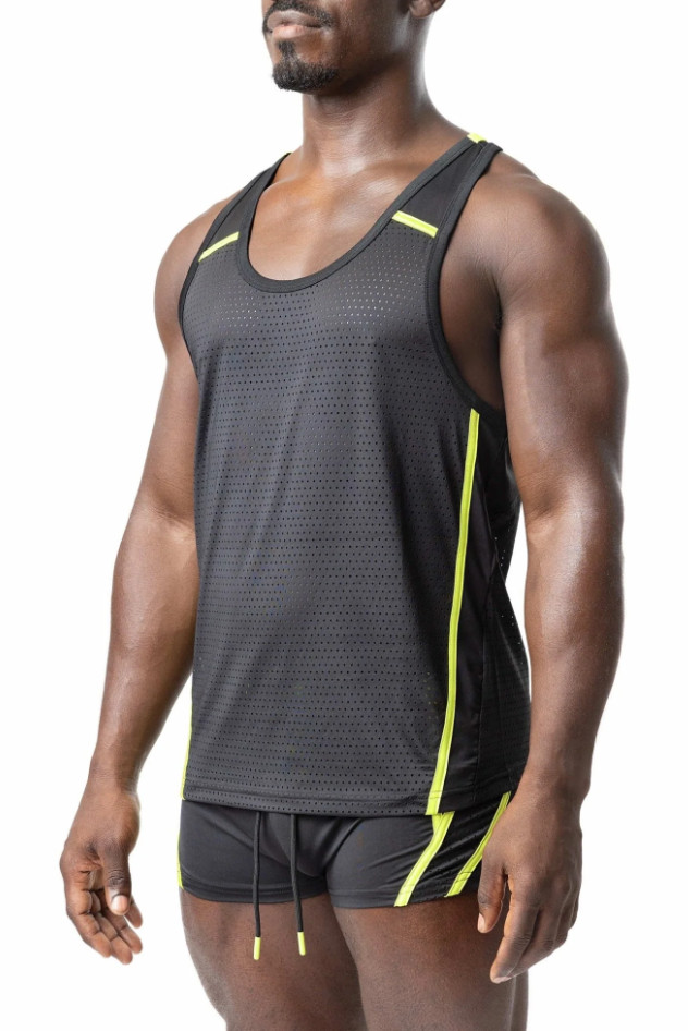 NASTY PIG VOLTAGE RACERBACK TANK TOP BLACK & ACID LIME SMALL gallery
