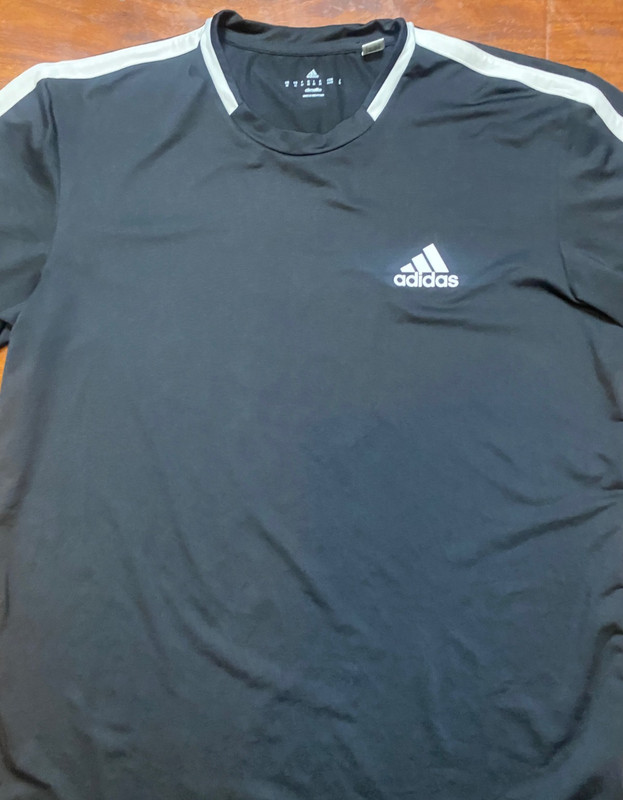 Adidas Climalite Black 3 Stripe Short Sleeve Crew Neck Shirt AGC002 SZ M gallery