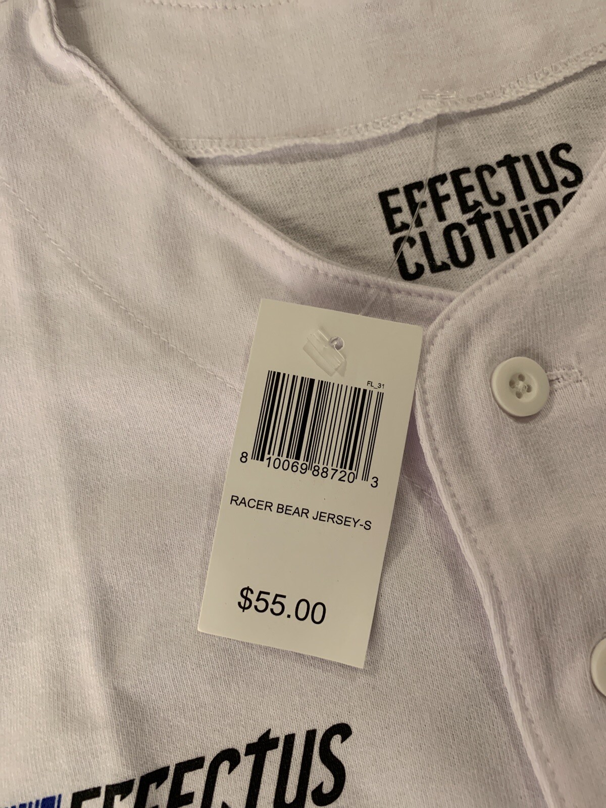Effectus Racing Team 3 Clothing Mens Racer Bear Jersey White SM NWT Defect gallery