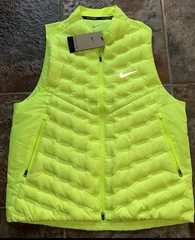 Nike Vest Volt Yellow Zip Running Therma Fit ADV AeroLoft Repel Down Men’s XL