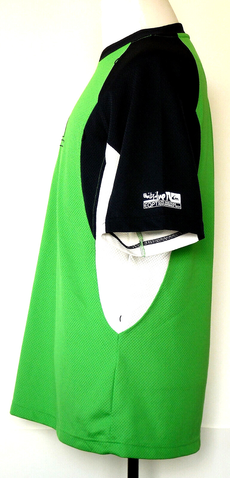 Elite Quiksilver Performance Tech Green and Navy Blue Polyester Mesh S/S Shirt M gallery