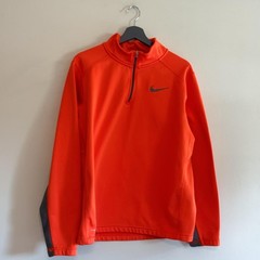 Nike Therma-FIT 1/4 Zip Shirt Mens Large Orange Fleece Running Pullover Athletic