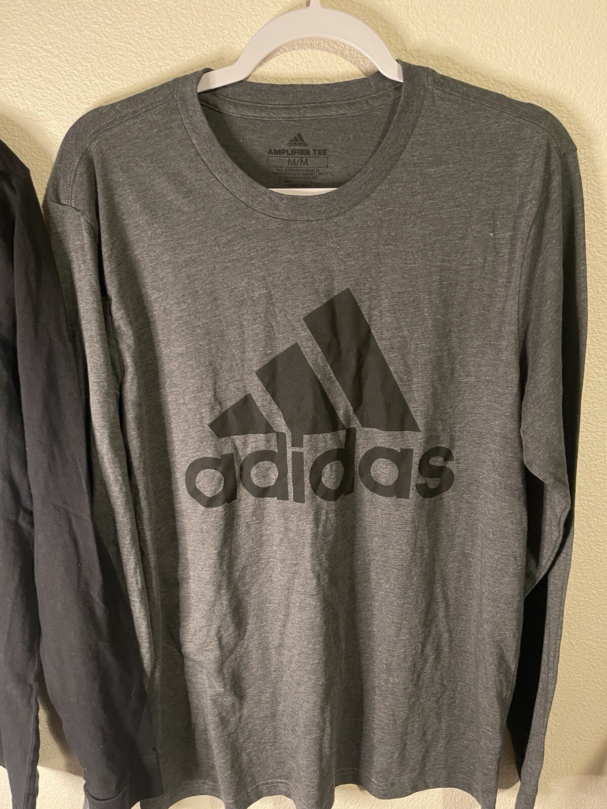 (2) Men’s Adidas Amplifier Long Sleeve Shirts Men's M Black & Grey 🔥 gallery